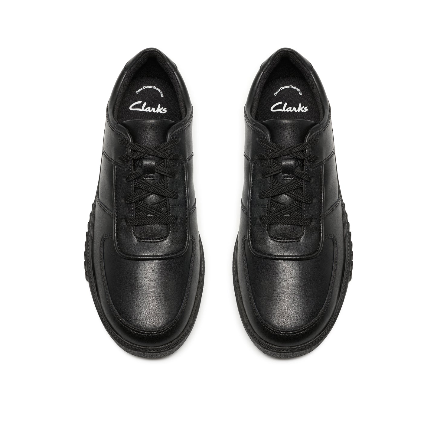 Clarks SomersetFlex Black Leather School Shoes