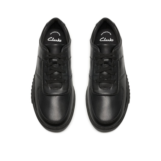 Clarks SomersetFlex Black Leather School Shoes