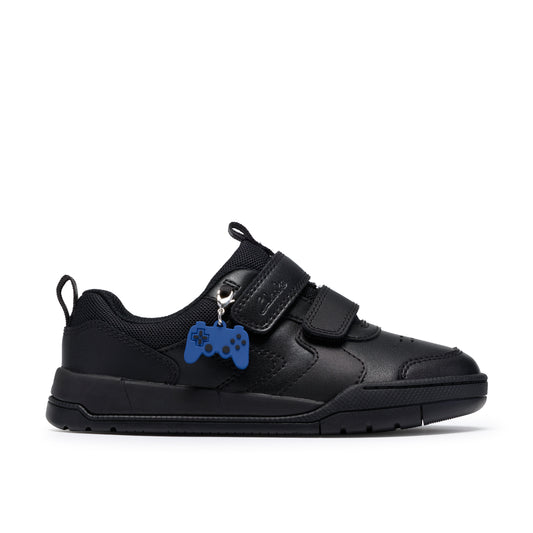 Clarks Laser Play Black Leather School Shoes