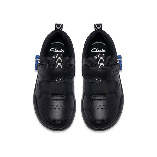 Clarks Laser Play Black Leather School Shoes