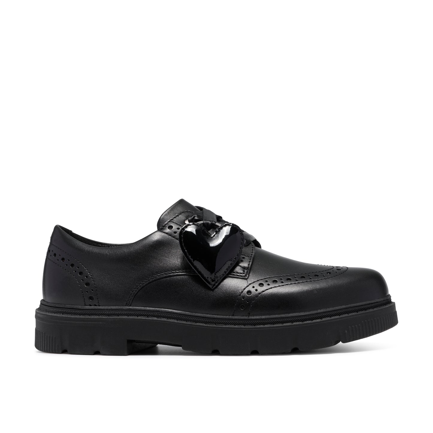 Clarks Lorcam Lace Black Leather School Shoes