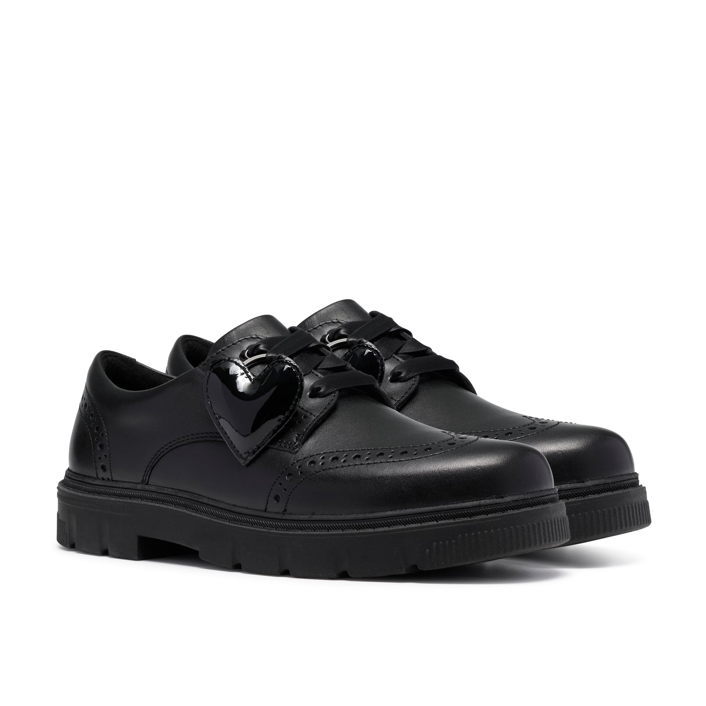 Clarks Lorcam Lace Black Leather School Shoes