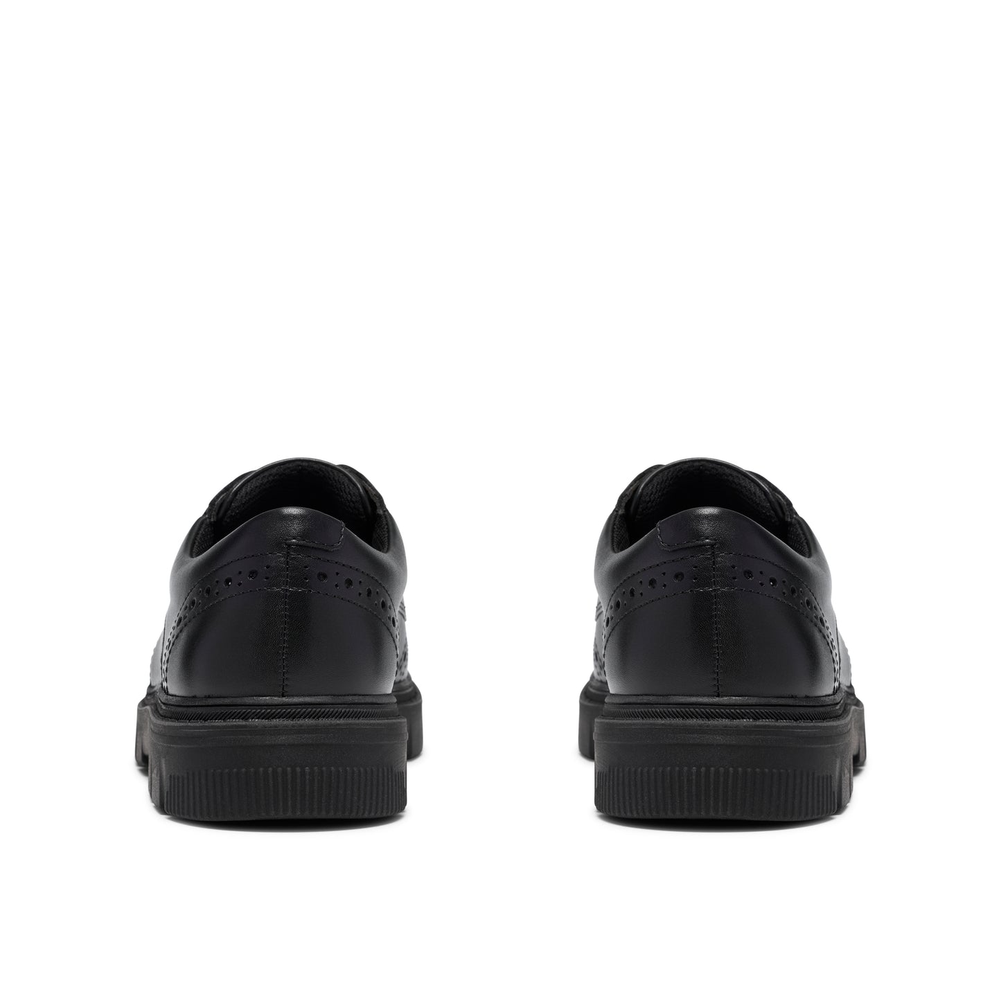 Clarks Lorcam Lace Black Leather School Shoes