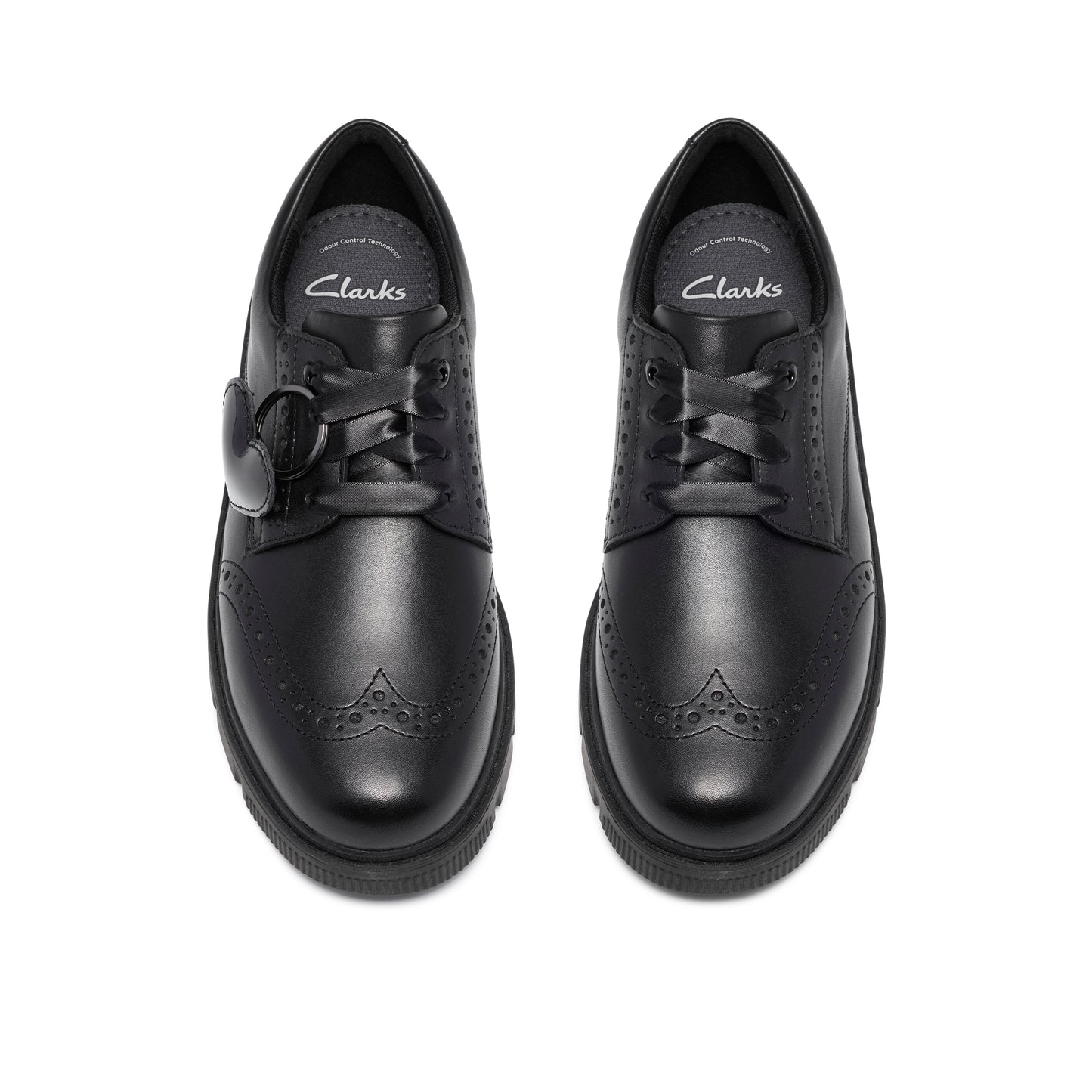 Clarks Lorcam Lace Black Leather School Shoes
