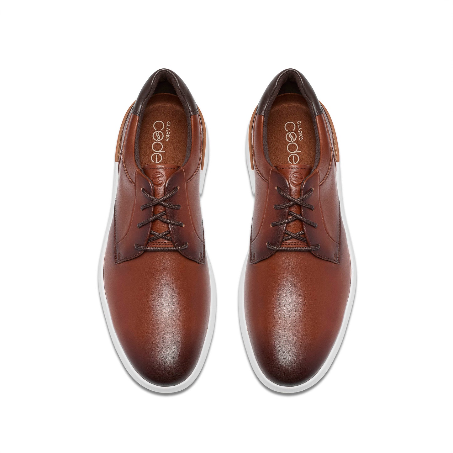 Clarks Code H Plain Tan Leather Shoes