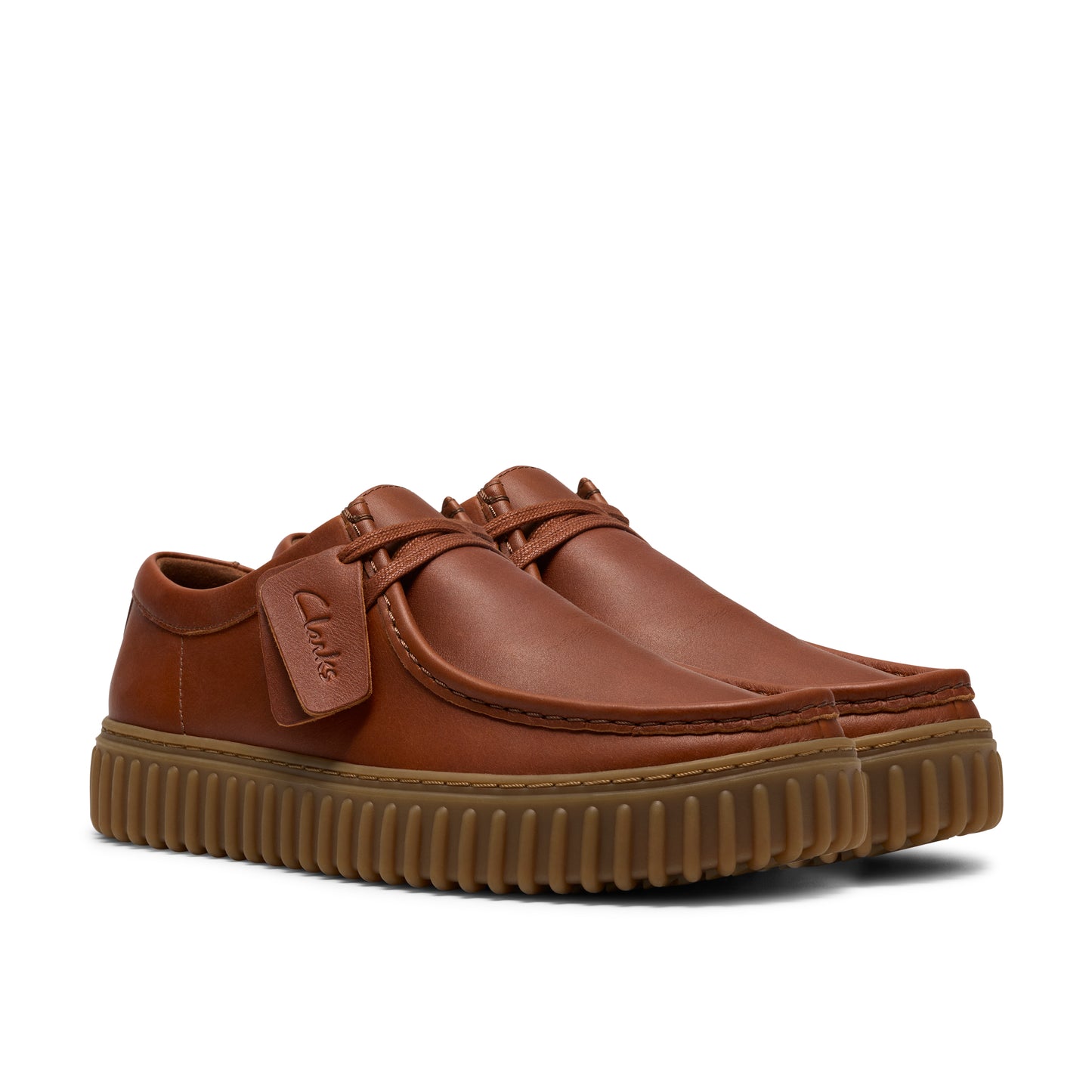 Clarks Torhill Lo Dark Tan Leather Shoes
