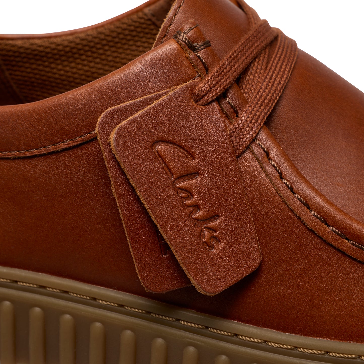Clarks Torhill Lo Dark Tan Leather Shoes