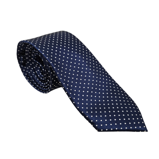 Wallace Navy Dot Silk Tie