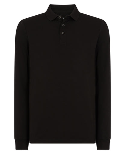 Remus Uomo 53123A 00 Black Long Sleeve Polo Shirt