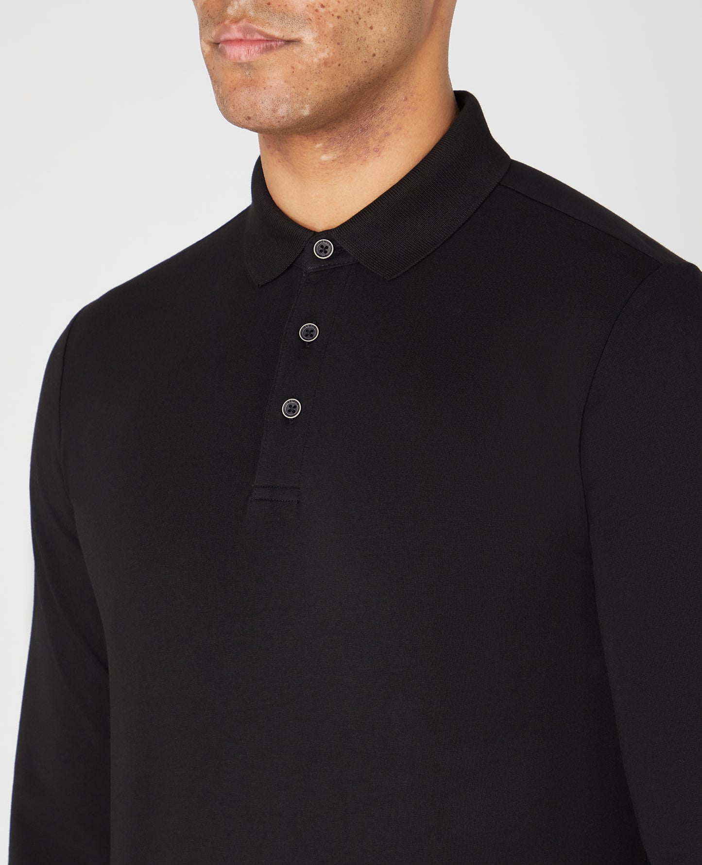 Remus Uomo 53123A 00 Black Long Sleeve Polo Shirt