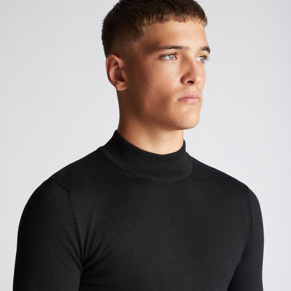 Remus Uomo 53889 00 Black Long Sleeve Turtle Neck