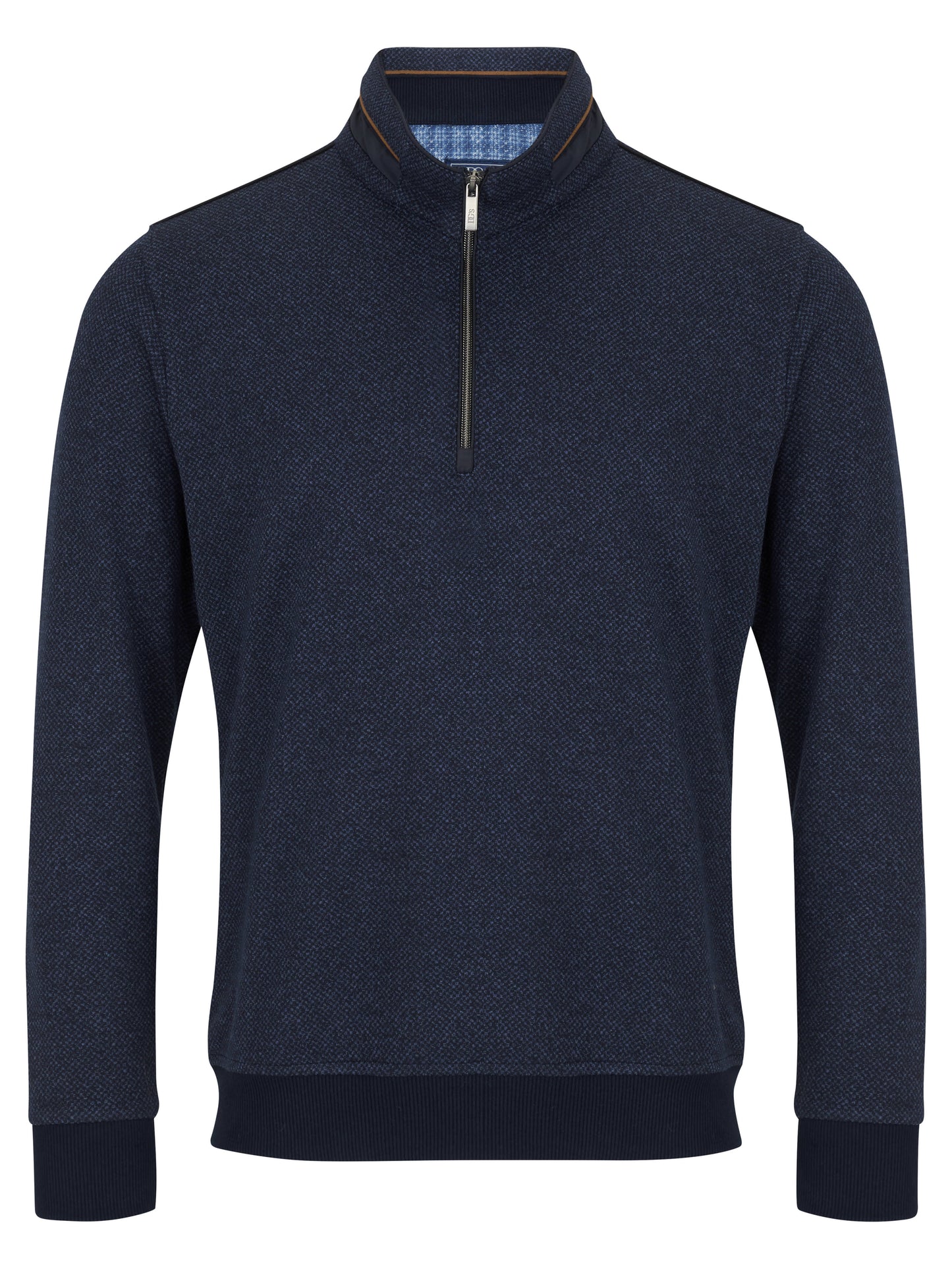 Drifter 55186 28 Blue Marl Half Zip Sweatshirt