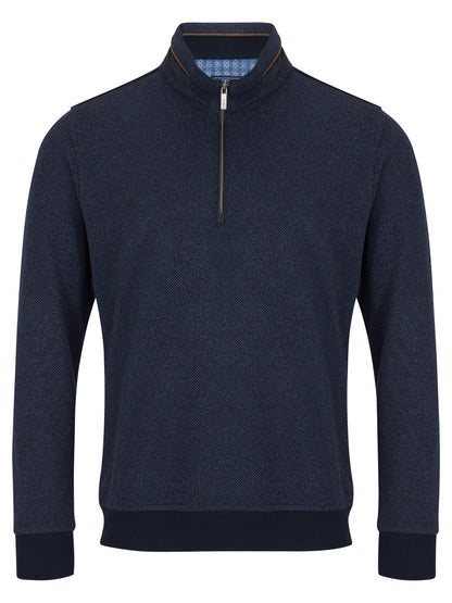 Drifter 55186 28 Blue Marl Half Zip Sweatshirt