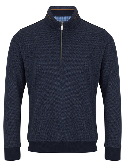 Drifter 55186 28 Blue Marl Half Zip Sweatshirt