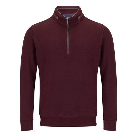 Drifter 55221 68 Wine Half Zip Sweatshirt