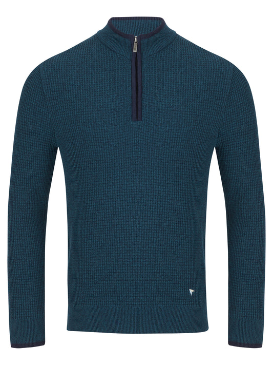 Drifter 55341 26 Teal Half Zip Sweater