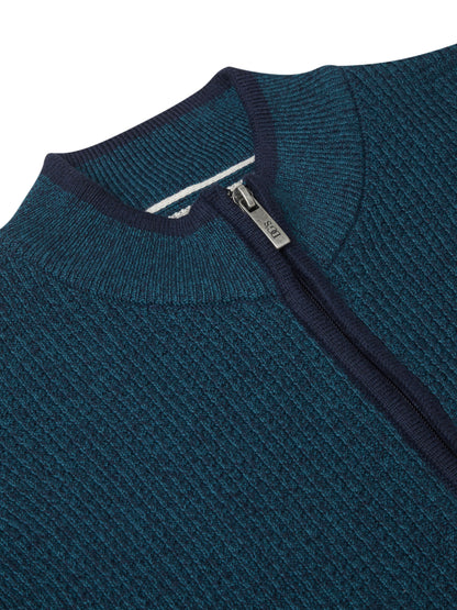 Drifter 55341 26 Teal Half Zip Sweater