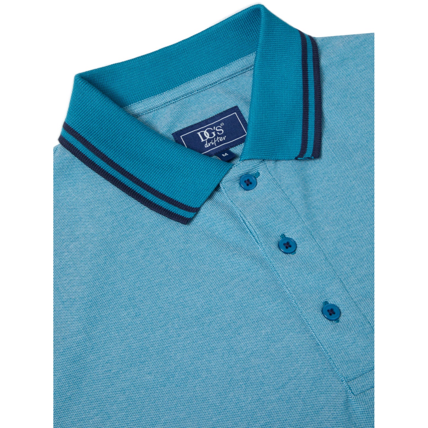 Drifter 55357 26 Teal Short Sleeve Polo Shirt