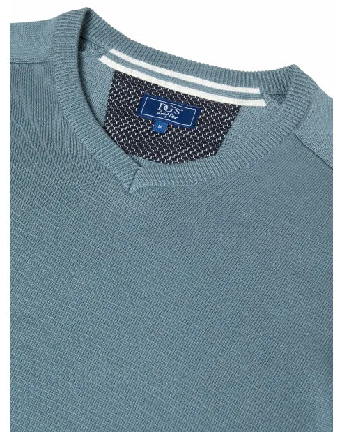 Drifter 55599 257 Blue Vee Neck Sweater