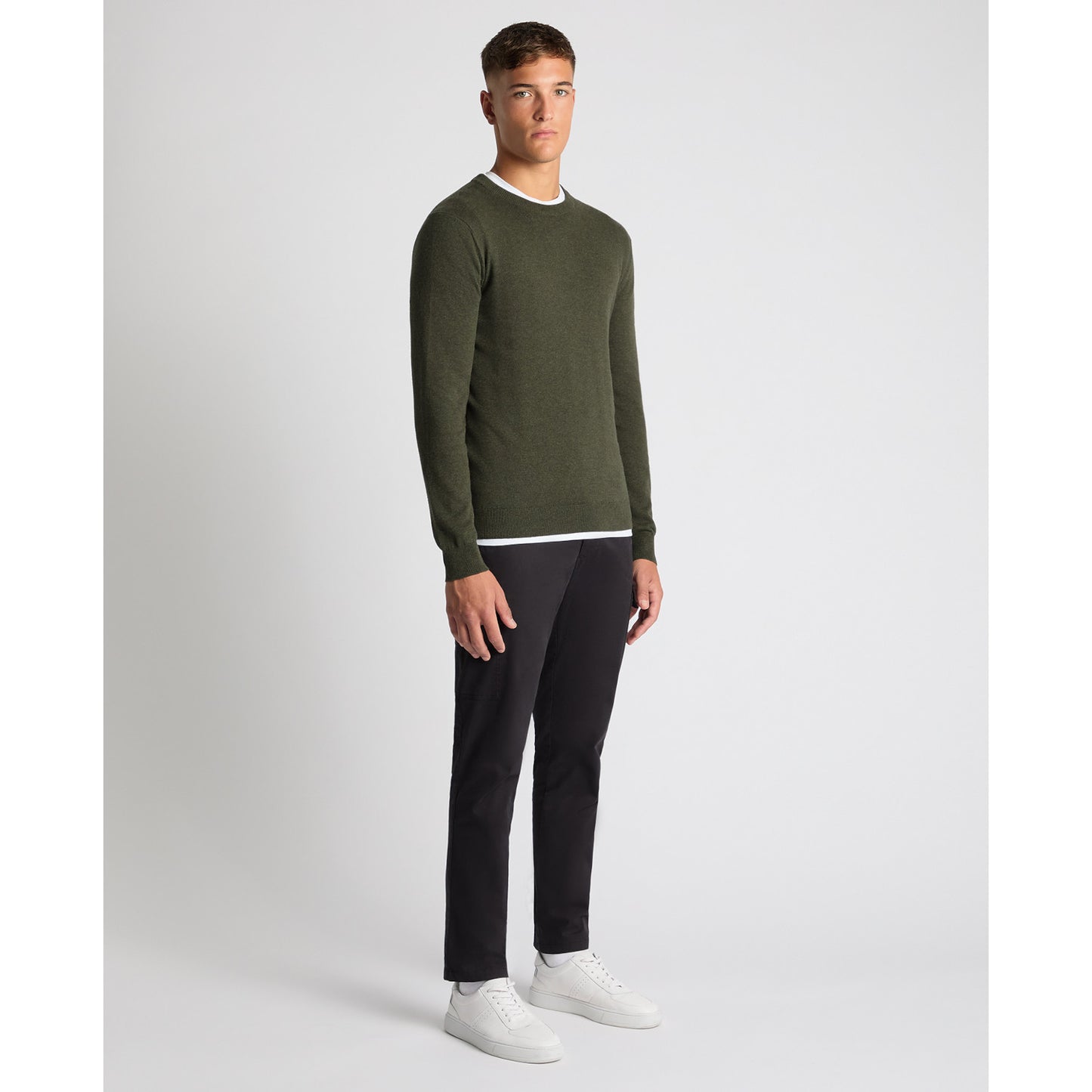 Remus Uomo 58600 36 Khaki Crew Neck Sweater