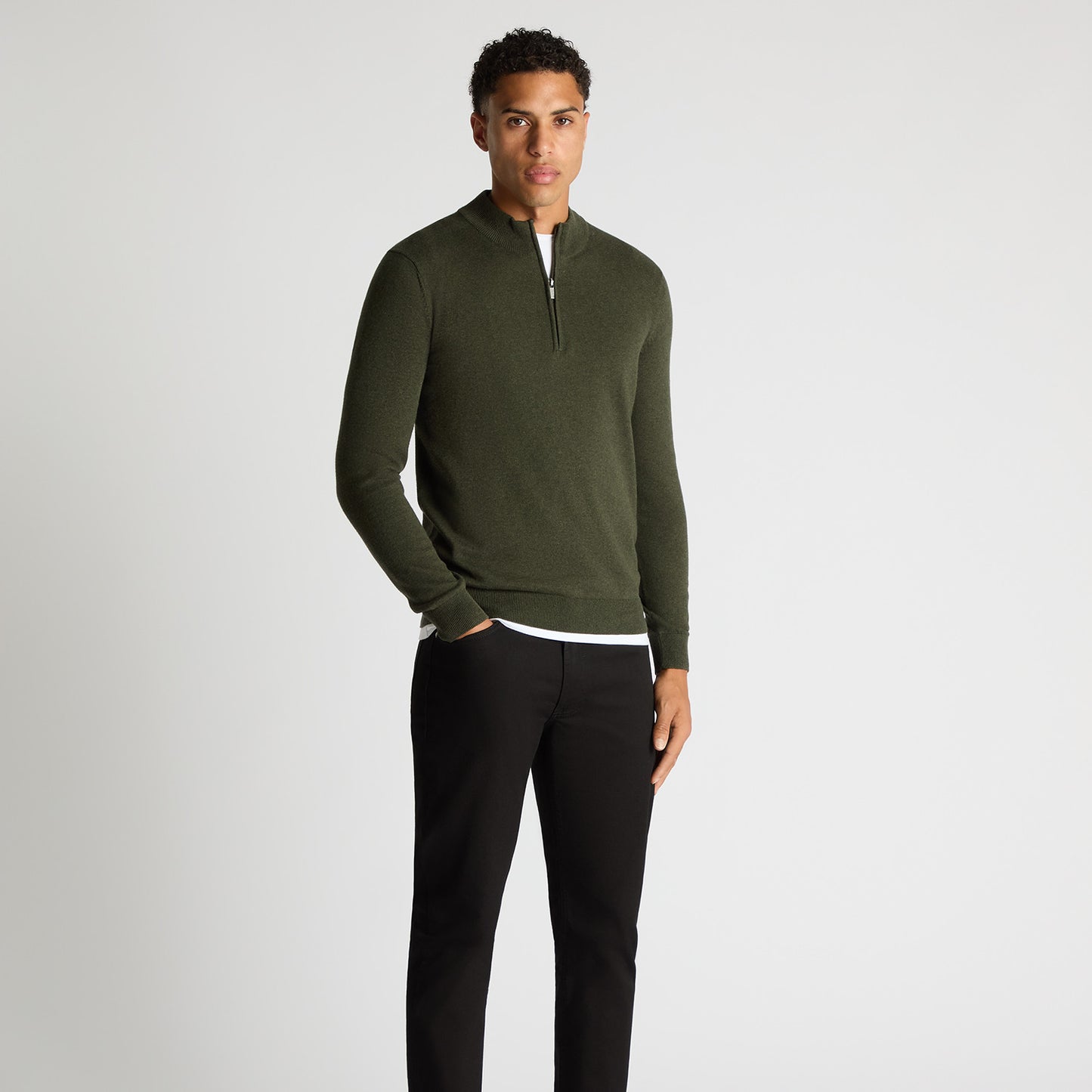 Remus Uomo 58601 36 Khaki Crew Neck Sweater