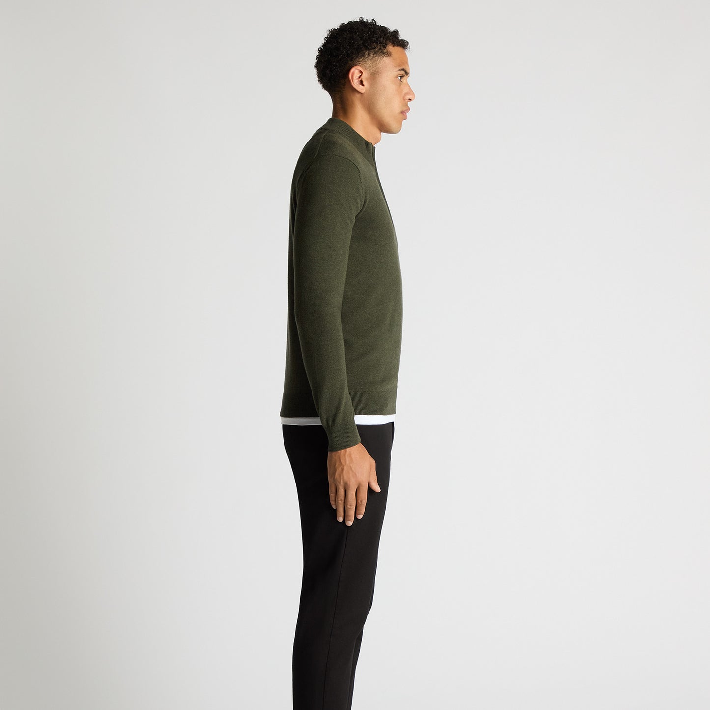 Remus Uomo 58601 36 Khaki Crew Neck Sweater