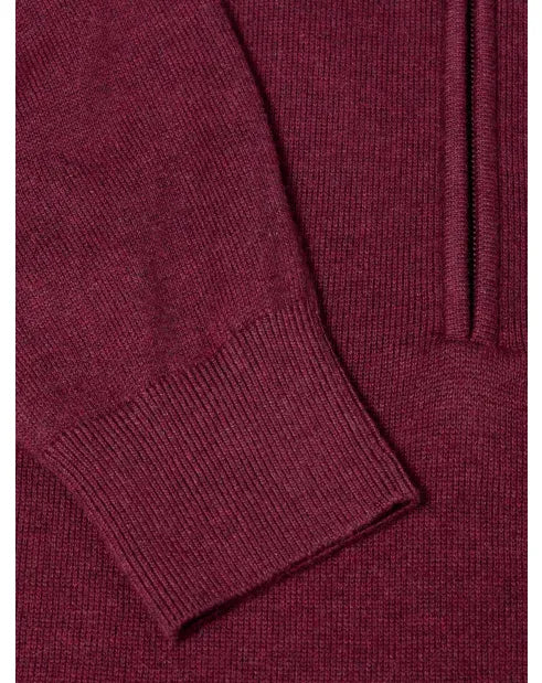 Remus Uomo 58601 67 Burgundy Half Zip