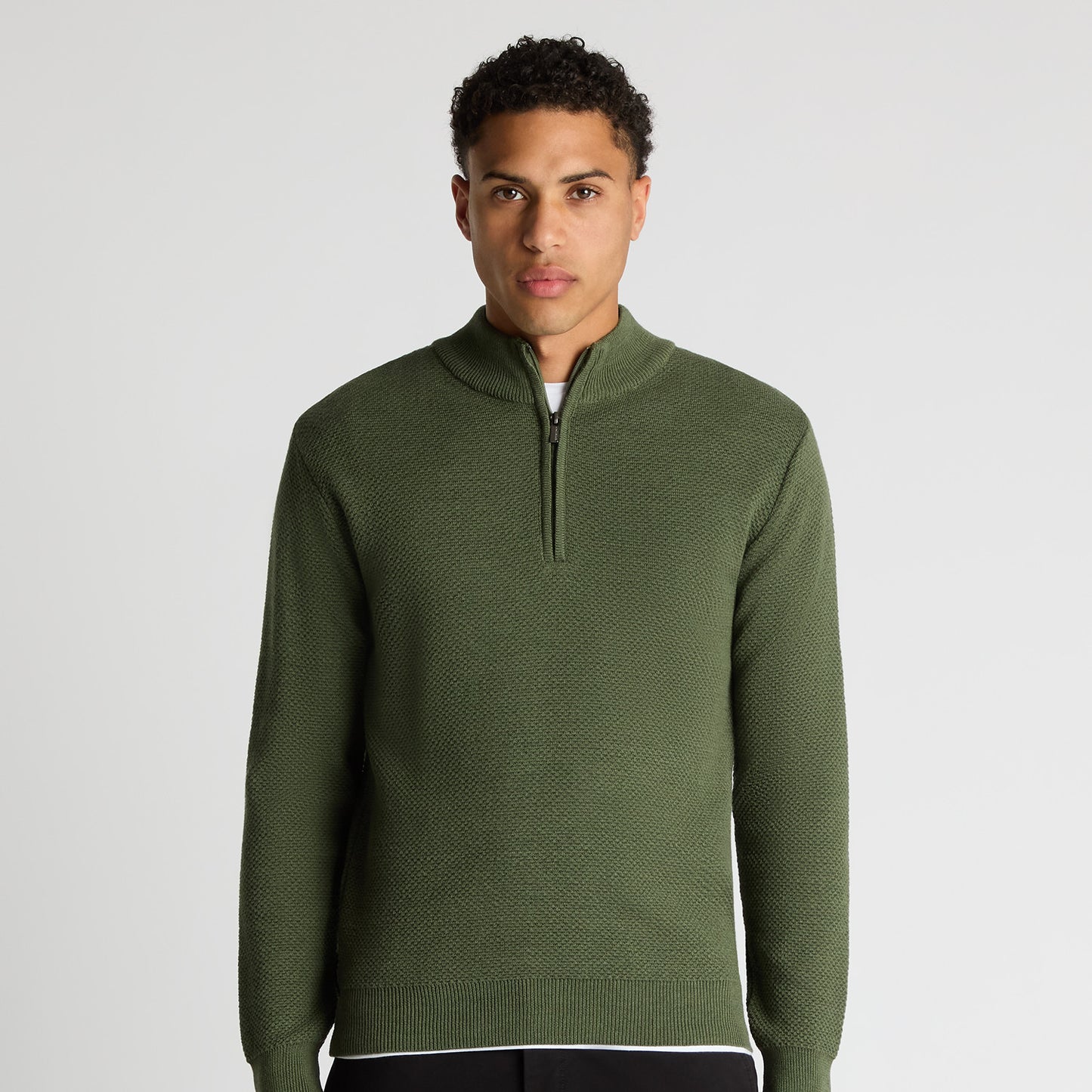 Remus Uomo 58666 35 Green Half Zip Sweater