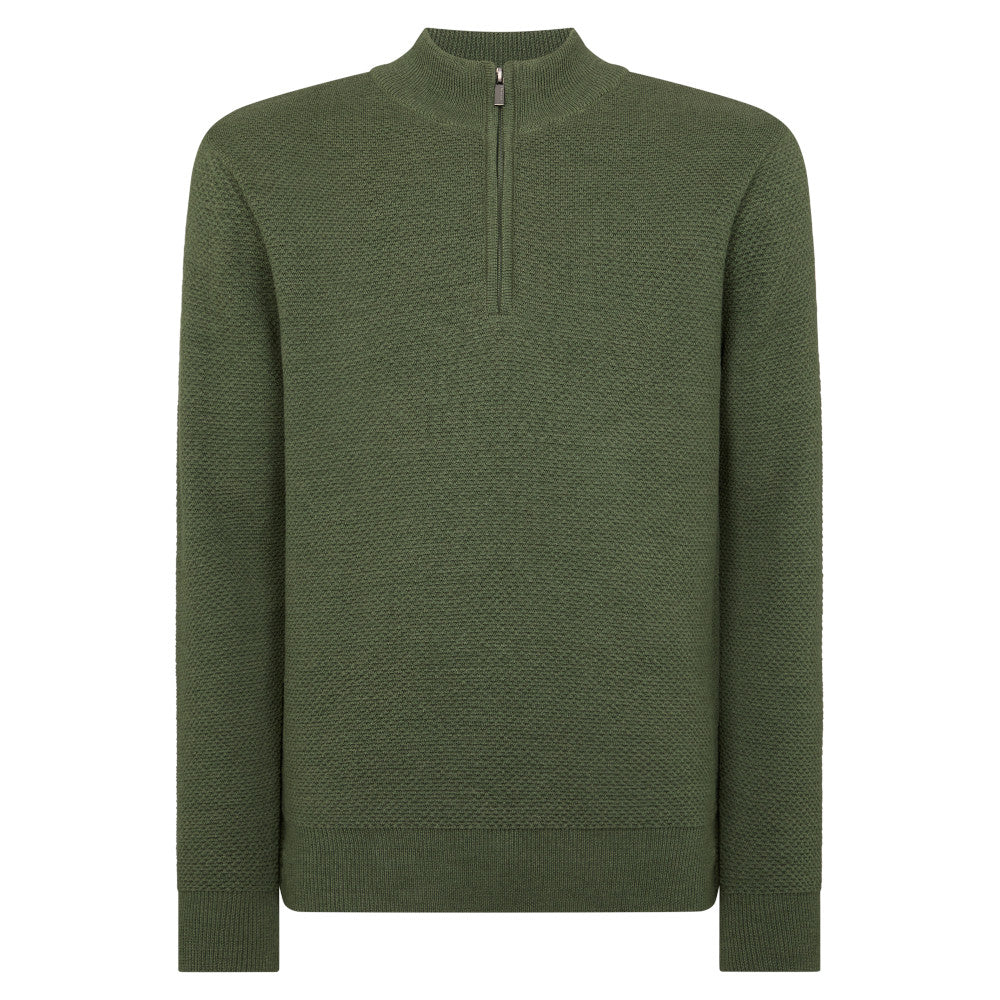 Remus Uomo 58666 35 Green Half Zip Sweater