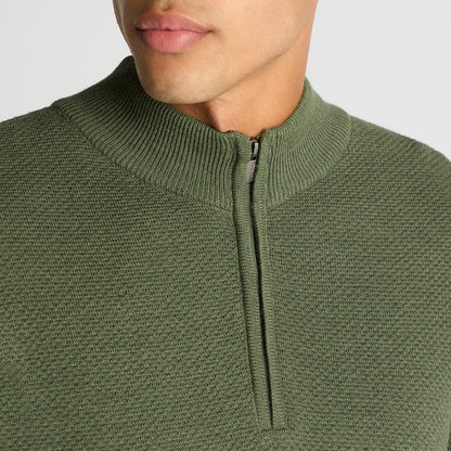 Remus Uomo 58666 35 Green Half Zip Sweater