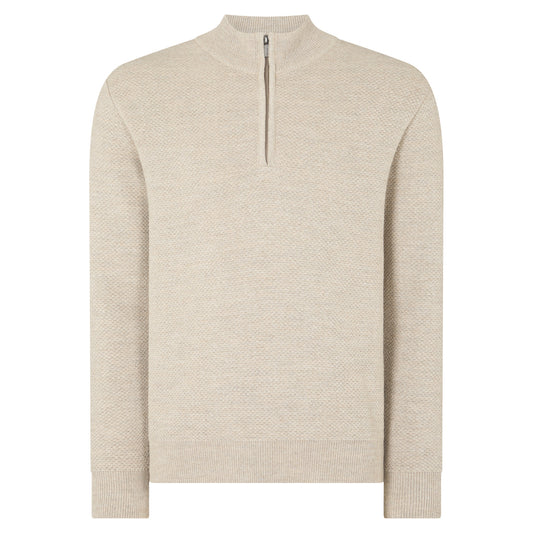 Remus Uomo 58666 91 Ecru Half Zip Sweatshirt