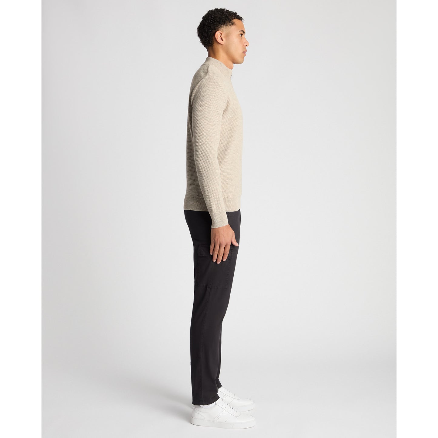 Remus Uomo 58666 91 Ecru Half Zip Sweatshirt