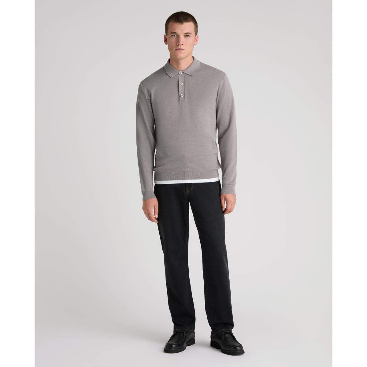 Remus Uomo 58690 04 Grey Long Sleeve Polo Sweater