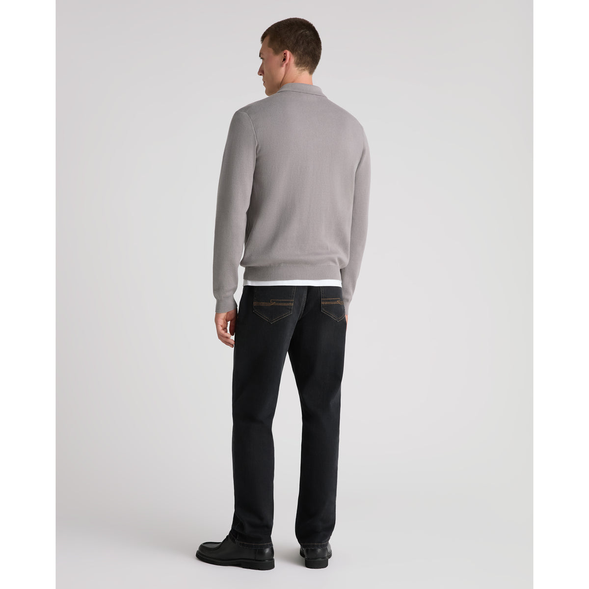 Remus Uomo 58690 04 Grey Long Sleeve Polo Sweater