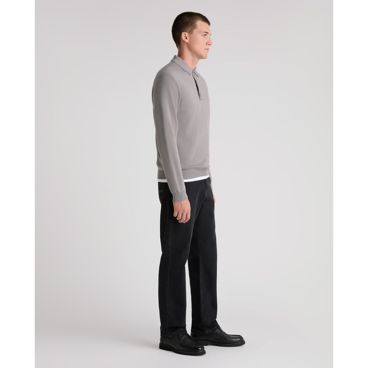Remus Uomo 58690 04 Grey Long Sleeve Polo Sweater