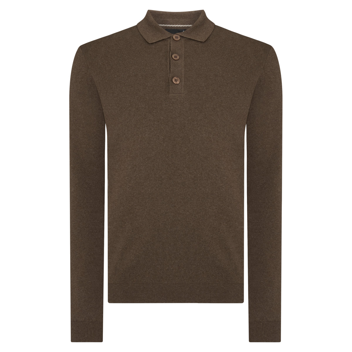 Remus Uomo 58690 47 Brown Long Sleeve Polo Sweater