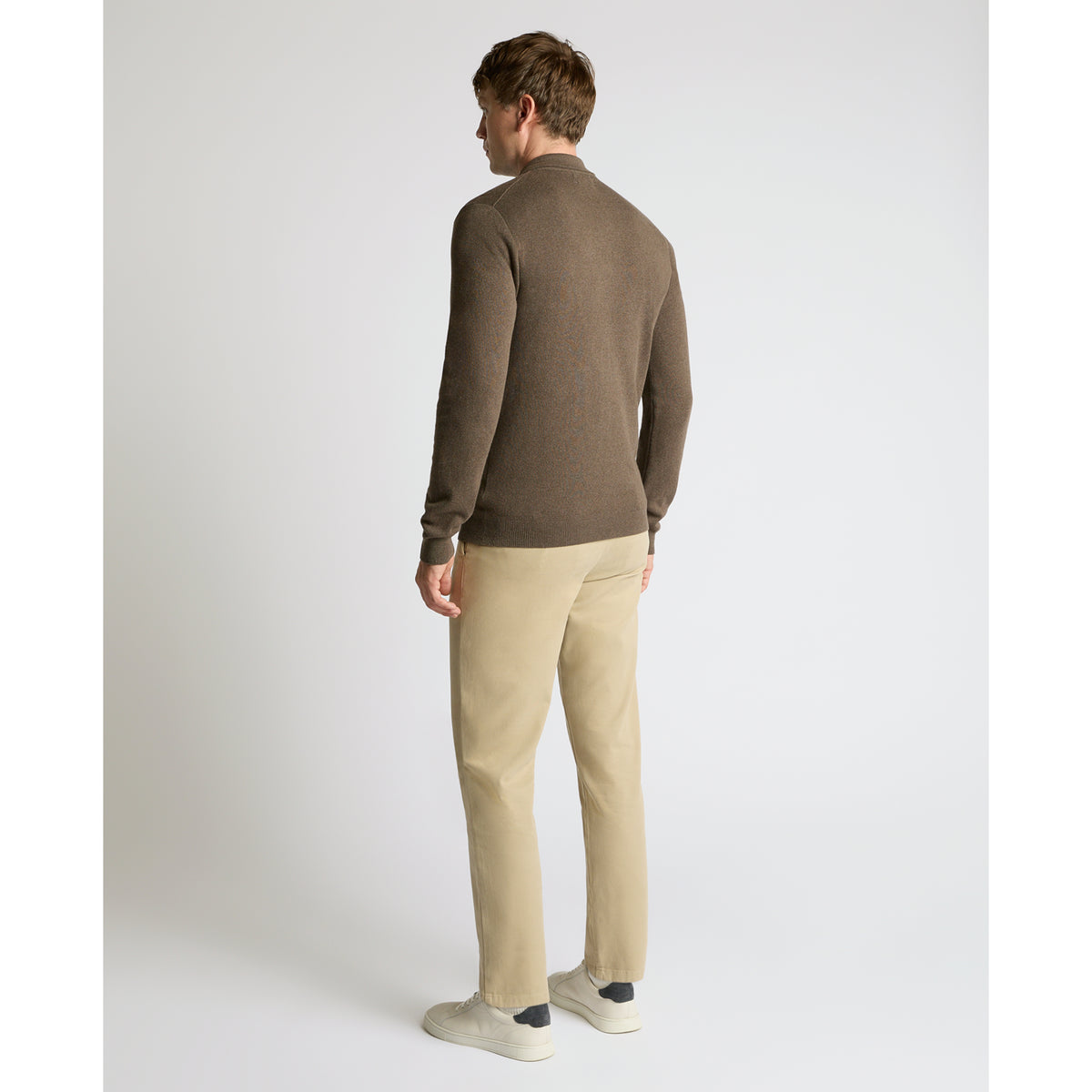 Remus Uomo 58690 47 Brown Long Sleeve Polo Sweater