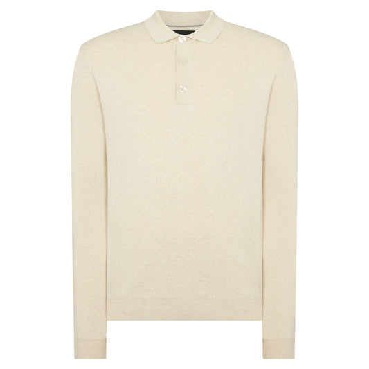 Remus Uomo 58690 91 Cream Long Sleeve Polo Sweater