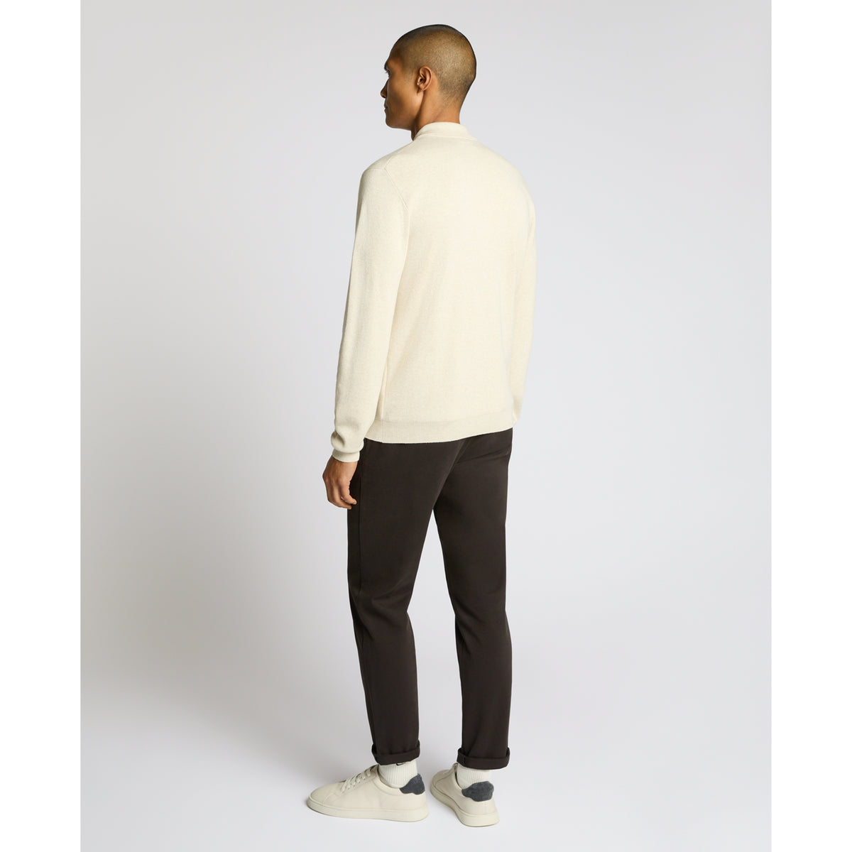 Remus Uomo 58690 91 Cream Long Sleeve Polo Sweater