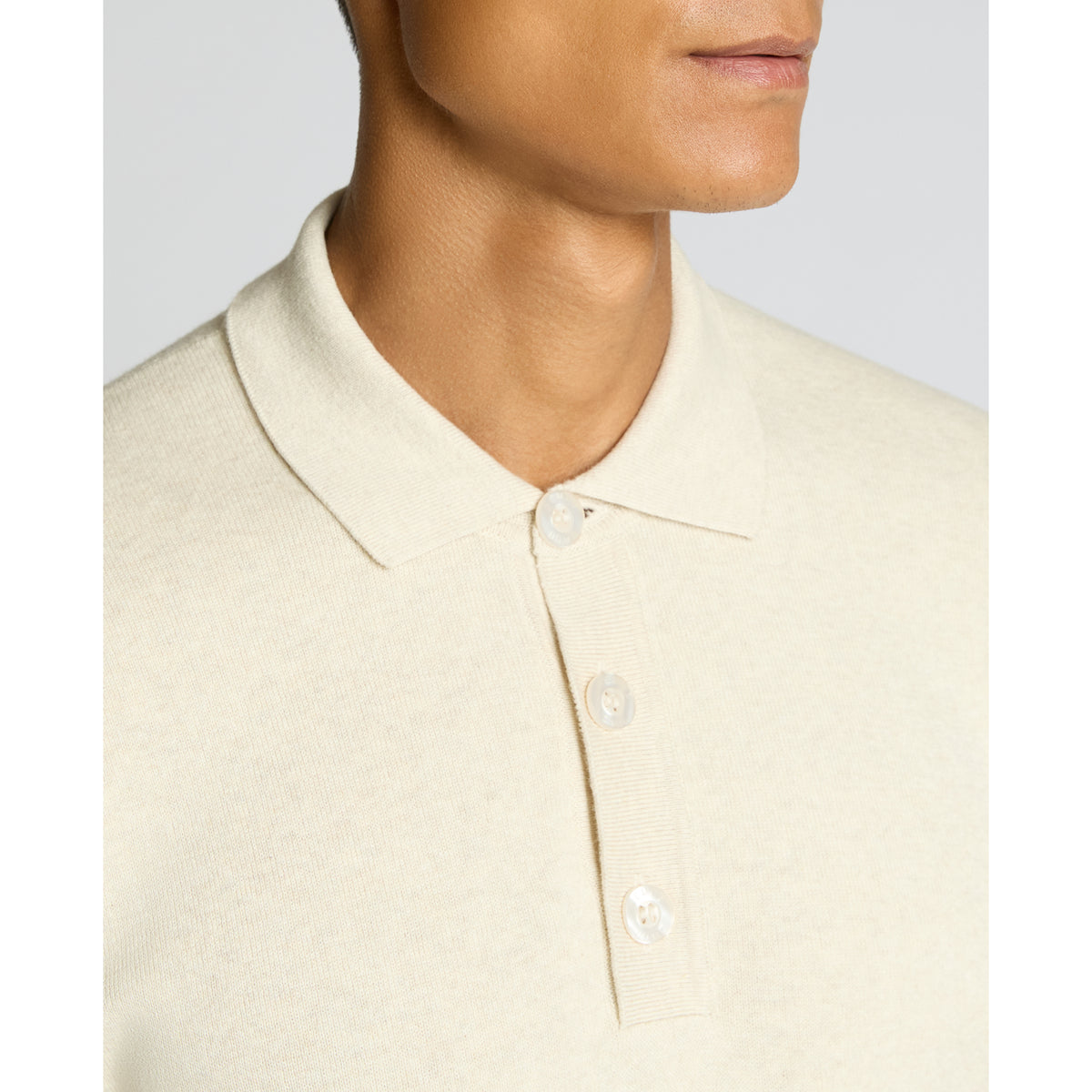 Remus Uomo 58690 91 Cream Long Sleeve Polo Sweater