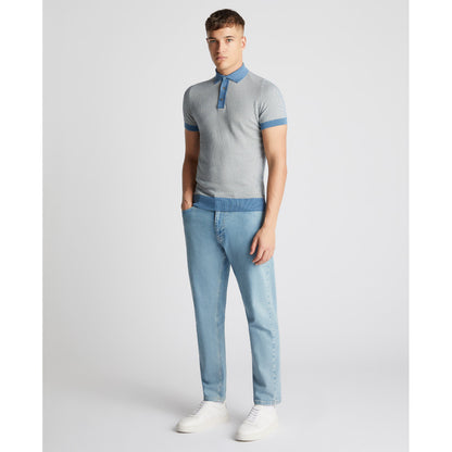 Remus Uomo 58693 22 Blue Knitted Polo Shirt
