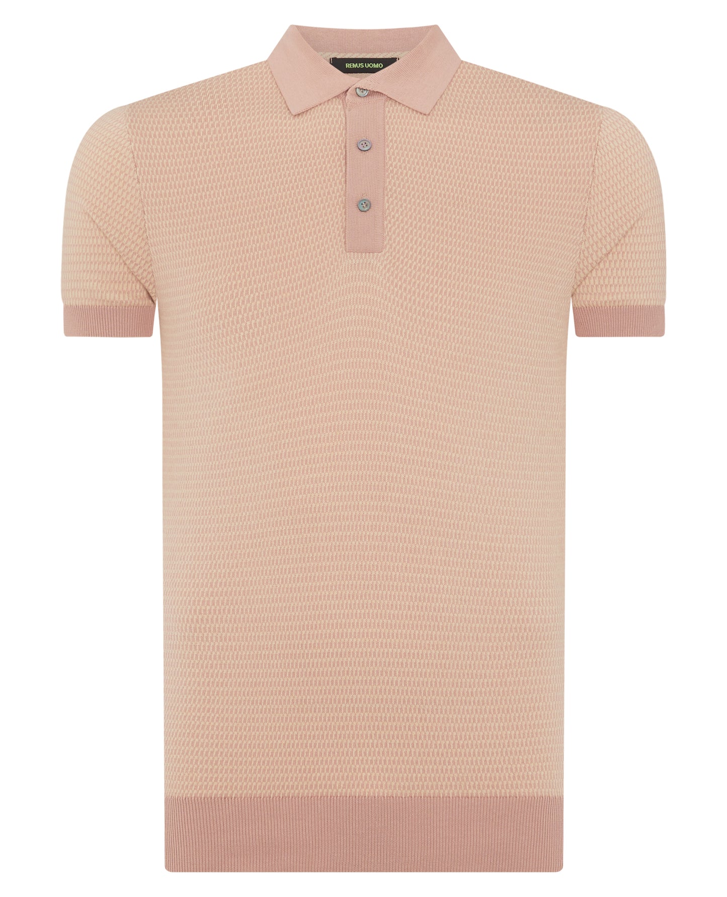 Remus Uomo 58693 62 Pink Salmon Knitted Polo Shirt