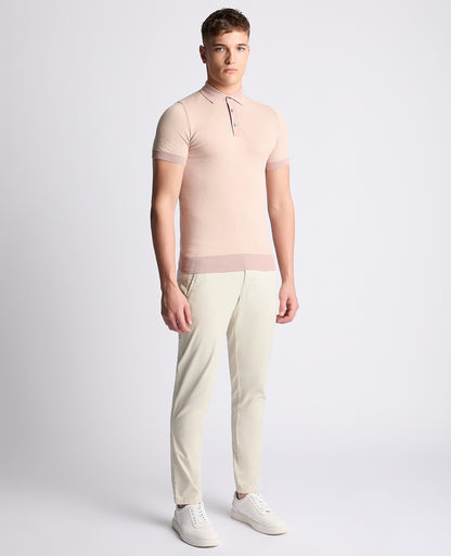 Remus Uomo 58693 62 Pink Salmon Knitted Polo Shirt