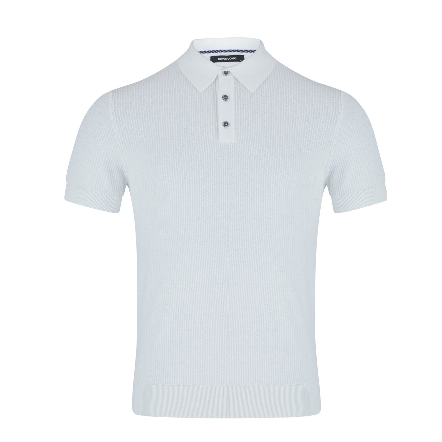 Remus Uomo 58696 01 White Knit Polo Shirt