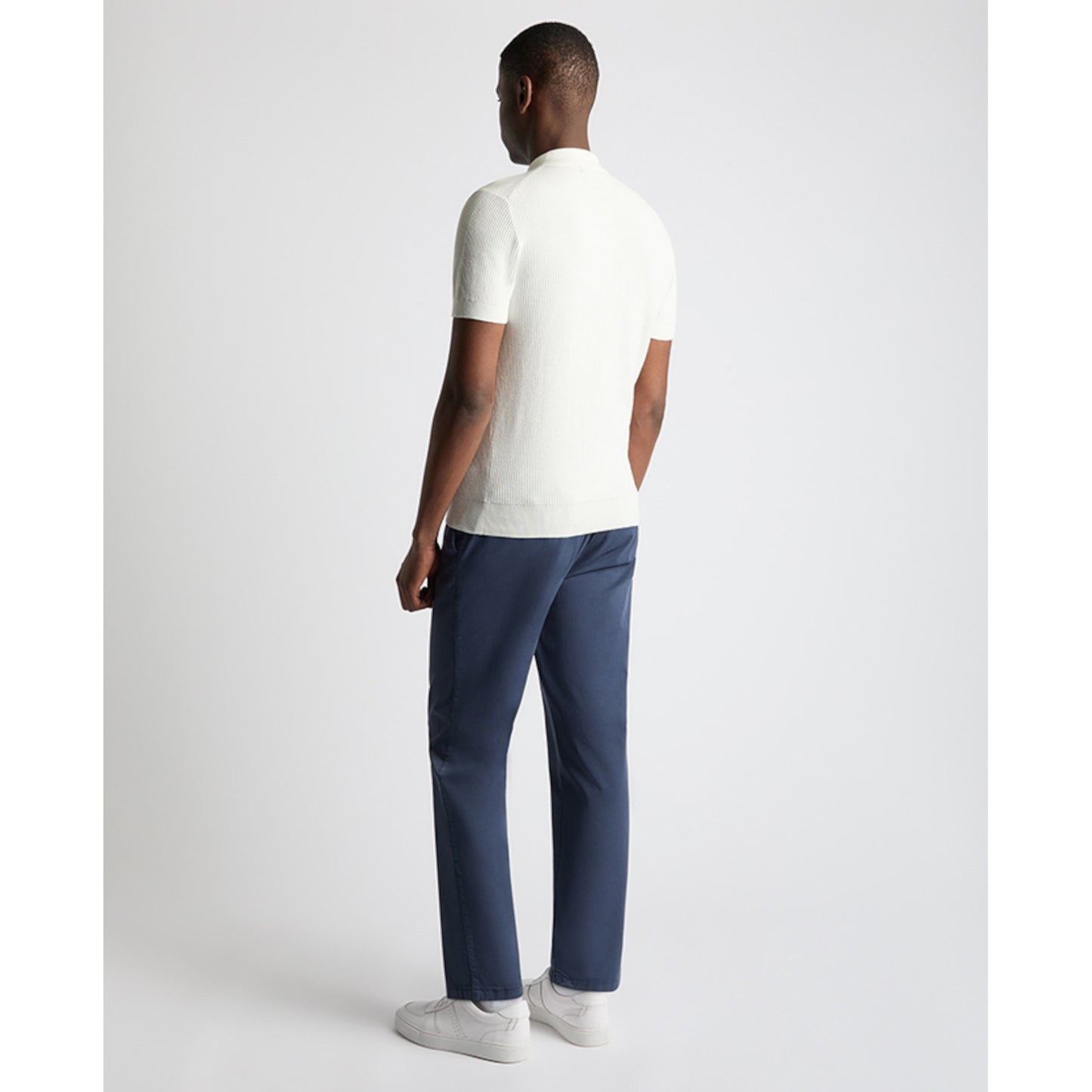 Remus Uomo 58696 01 White Knit Polo Shirt