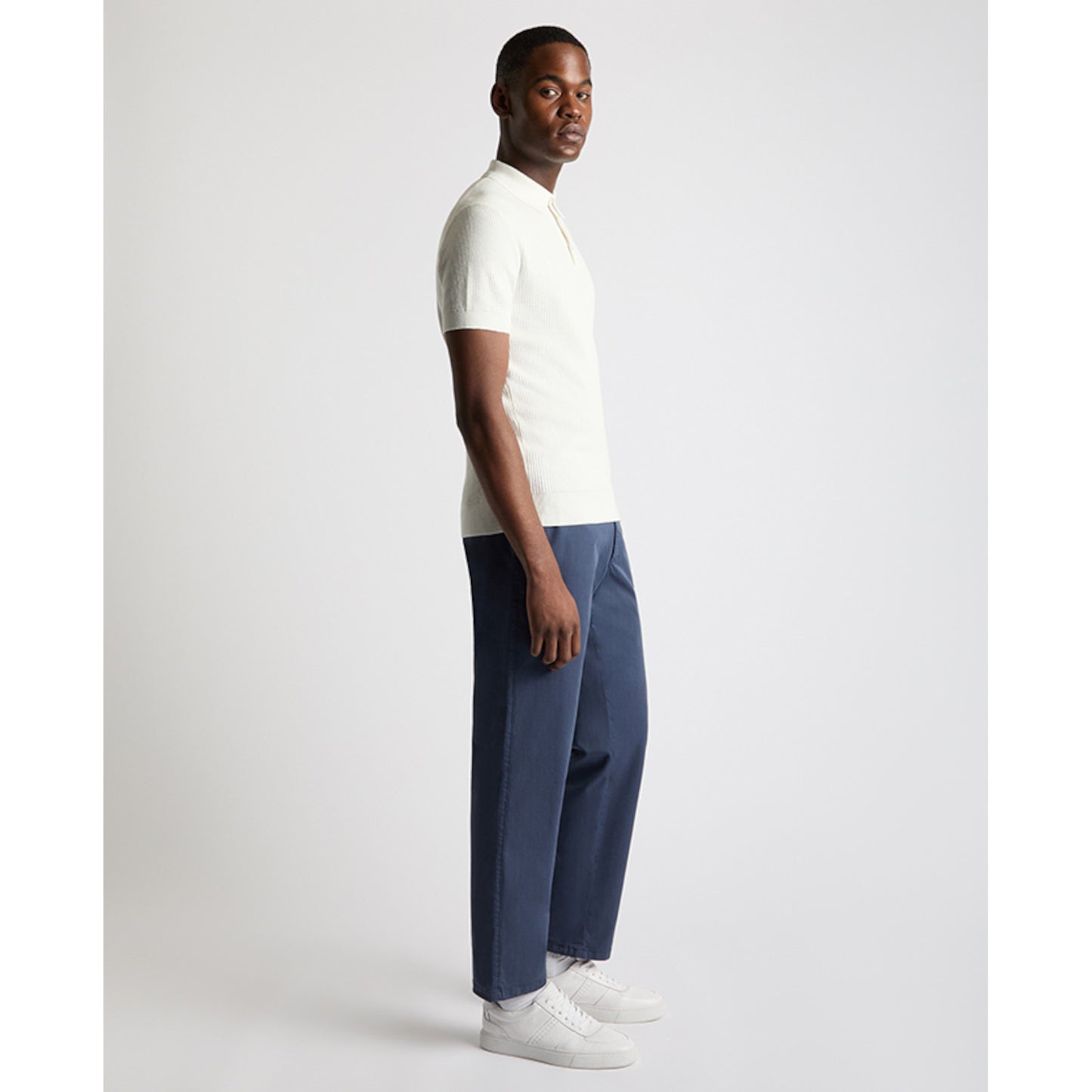 Remus Uomo 58696 01 White Knit Polo Shirt