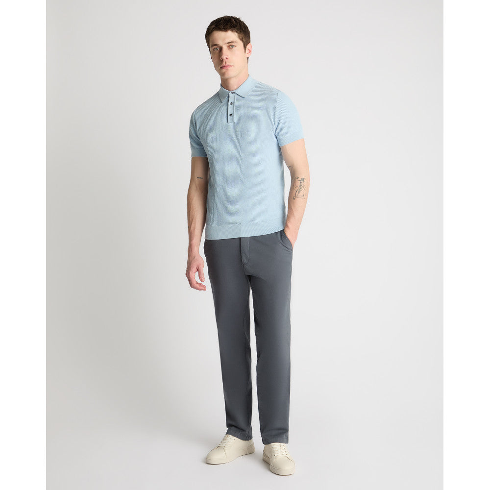 Remus Uomo 58696 22 Sky Blue Knit Polo Shirt