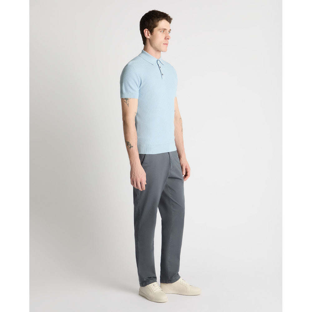 Remus Uomo 58696 22 Sky Blue Knit Polo Shirt