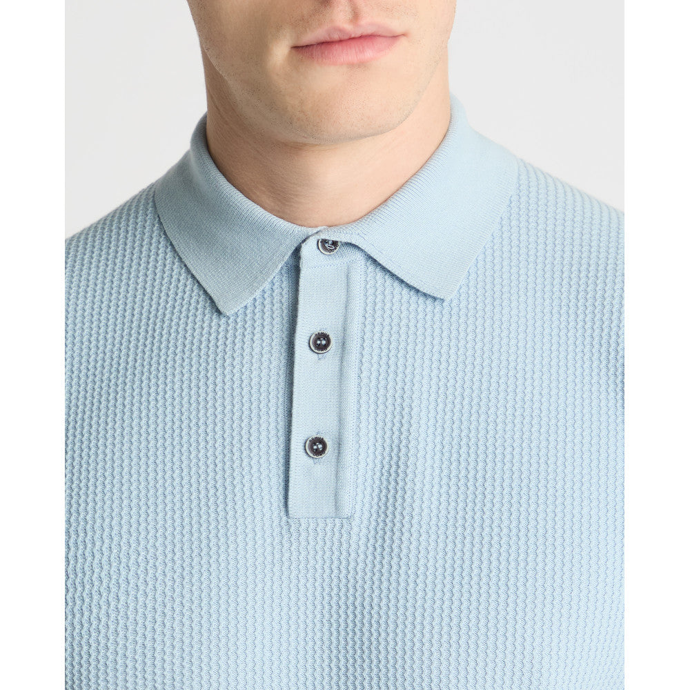 Remus Uomo 58696 22 Sky Blue Knit Polo Shirt