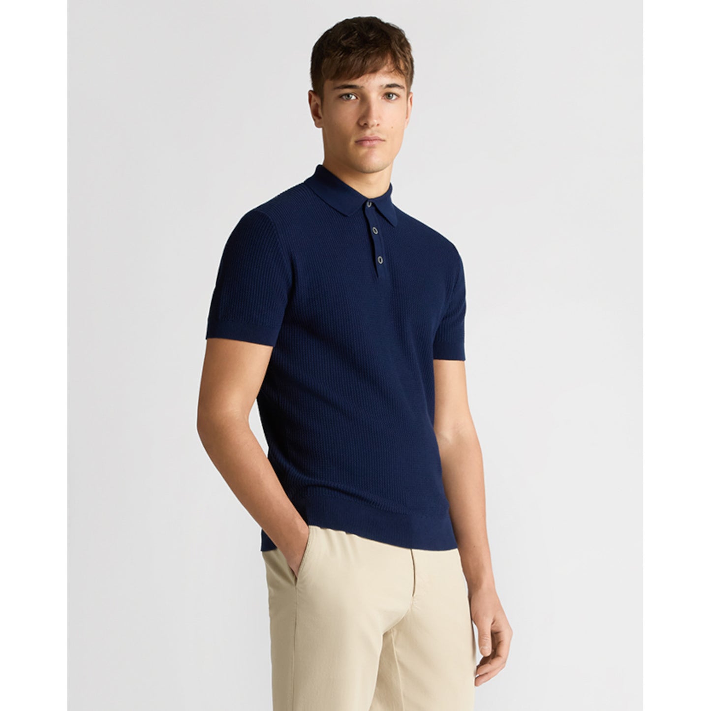 Remus Uomo 58696 29 Dark Blue Knit Polo Shirt